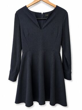 Club Monaco Navy Textured Fit & Flare Dress